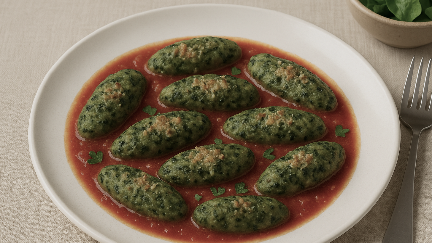 À table - storzapreti aux herbes et au brocciu