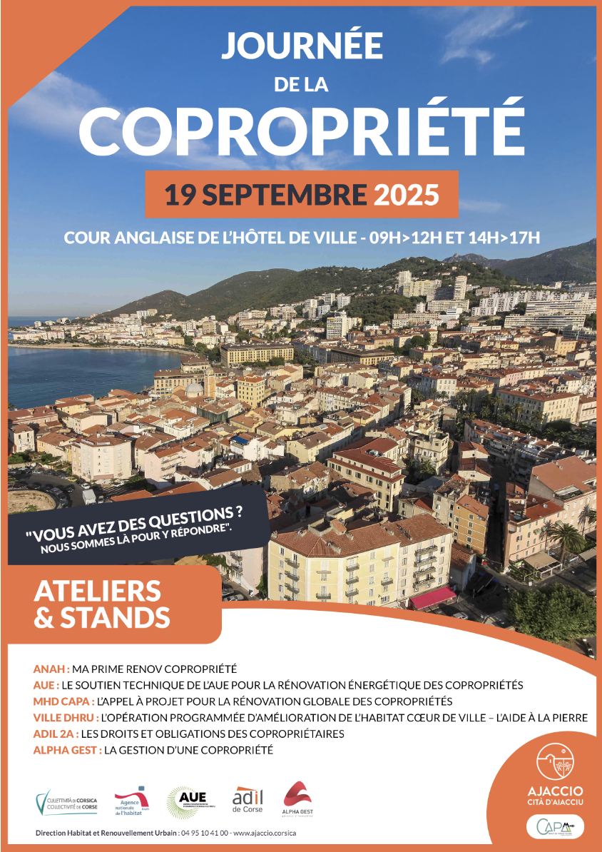 ​La Ville d’Ajaccio organise la 2e édition de la « Journée de la Copropriété » ce vendredi