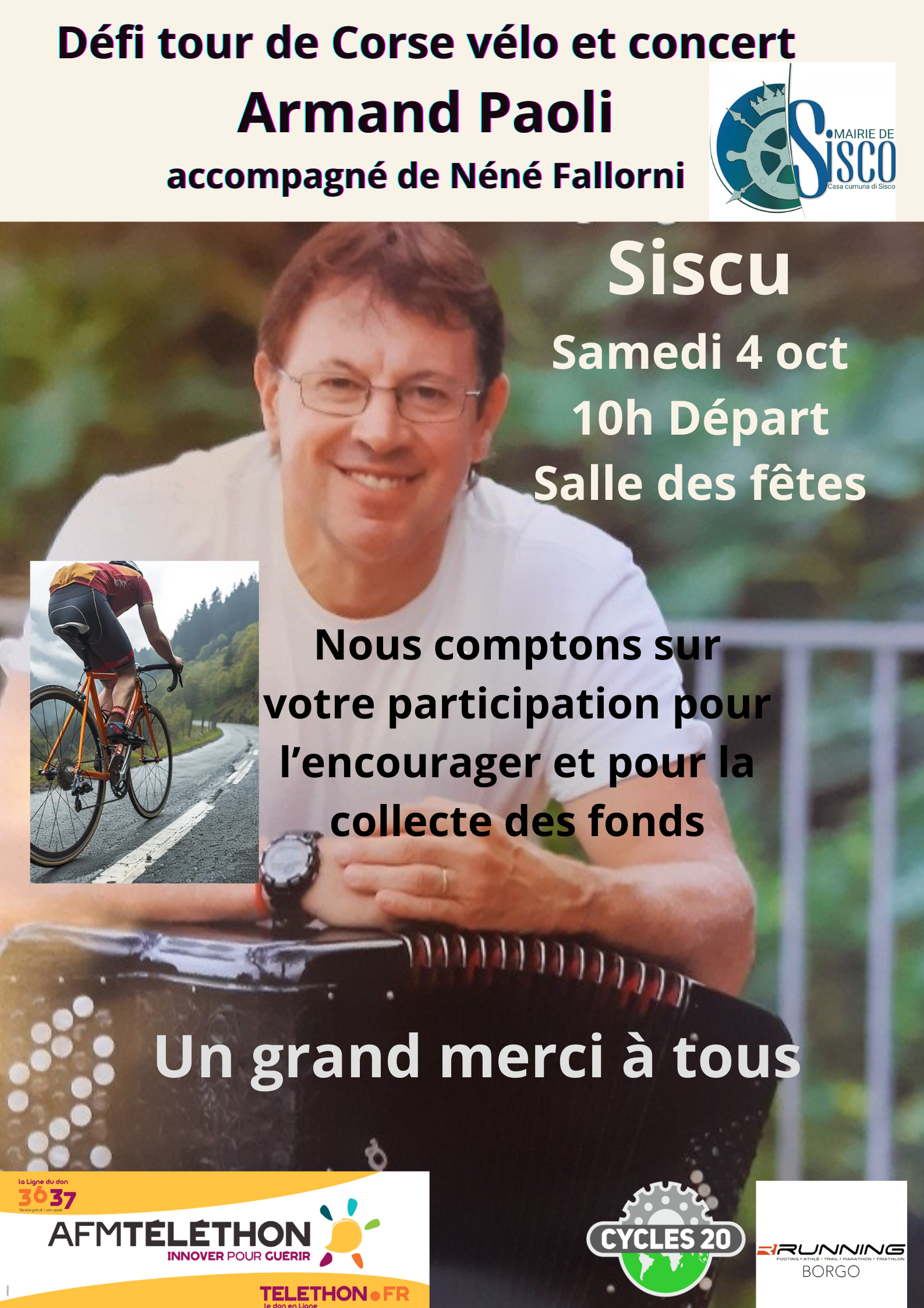 Tour de Corse à vélo : Armand Paoli, parrain du Téléthon, se mobilise pour les maladies rares