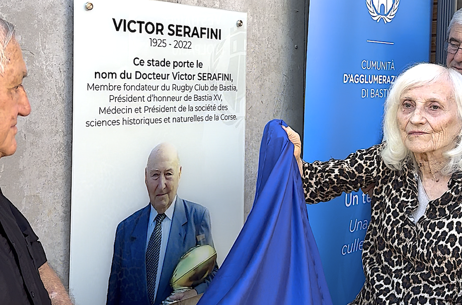 Le stade de Volpagiu porte désormais le nom de Victor Serafini. Autour de Janine Serafini et de leurs enfants, la grande famille du rugby bastiais et les représentants des institutions ont rendu hommage à celui qui fut à la fois médecin, sportif et homme de culture.