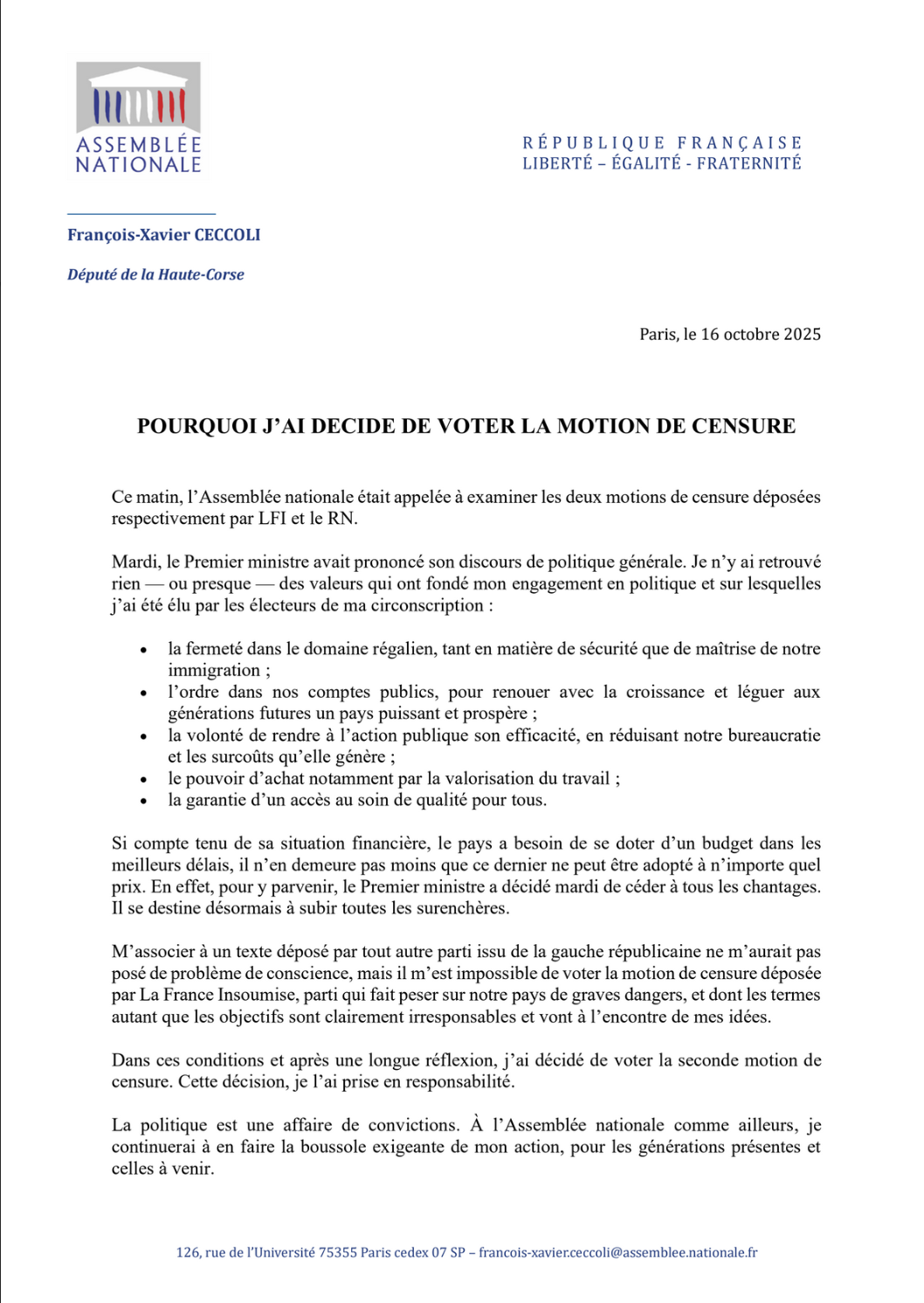François-Xavier Ceccoli : "pourquoi j'ai décidé de voter la motion de censure "