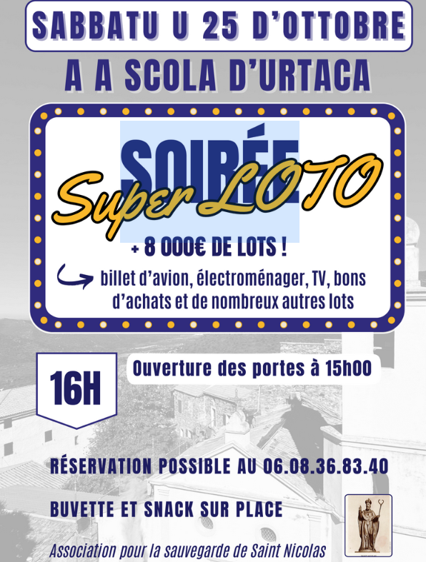 Urtaca  : loto au profit de l'église  di "A Nunziata"