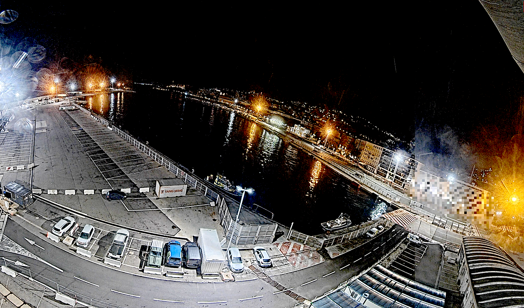 Le port de Bastia ce mercredi soir (Webcam CCI)