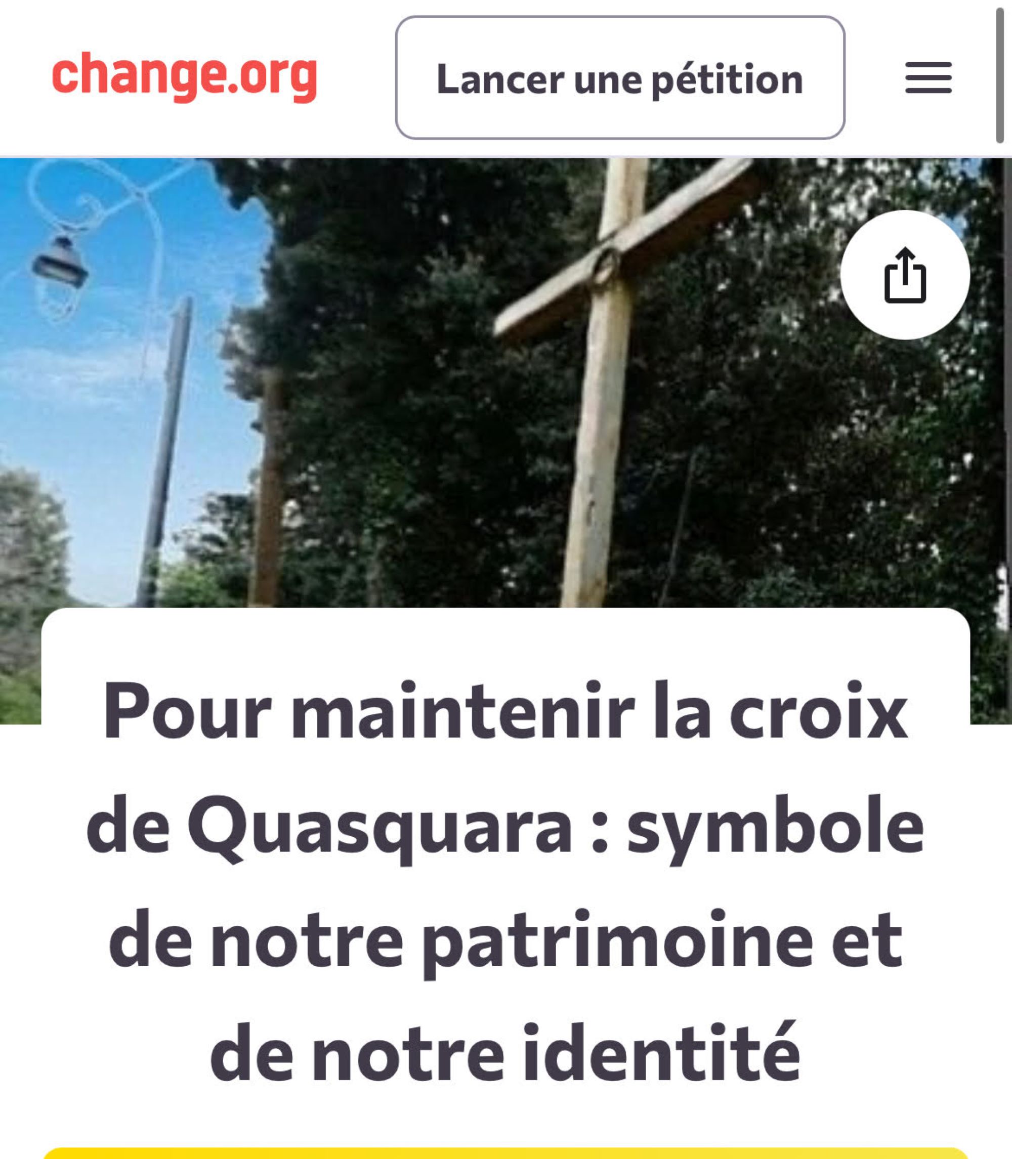 Pétition pour maintenir la croix de Quasquara : déjà plus de 50 000 signatures