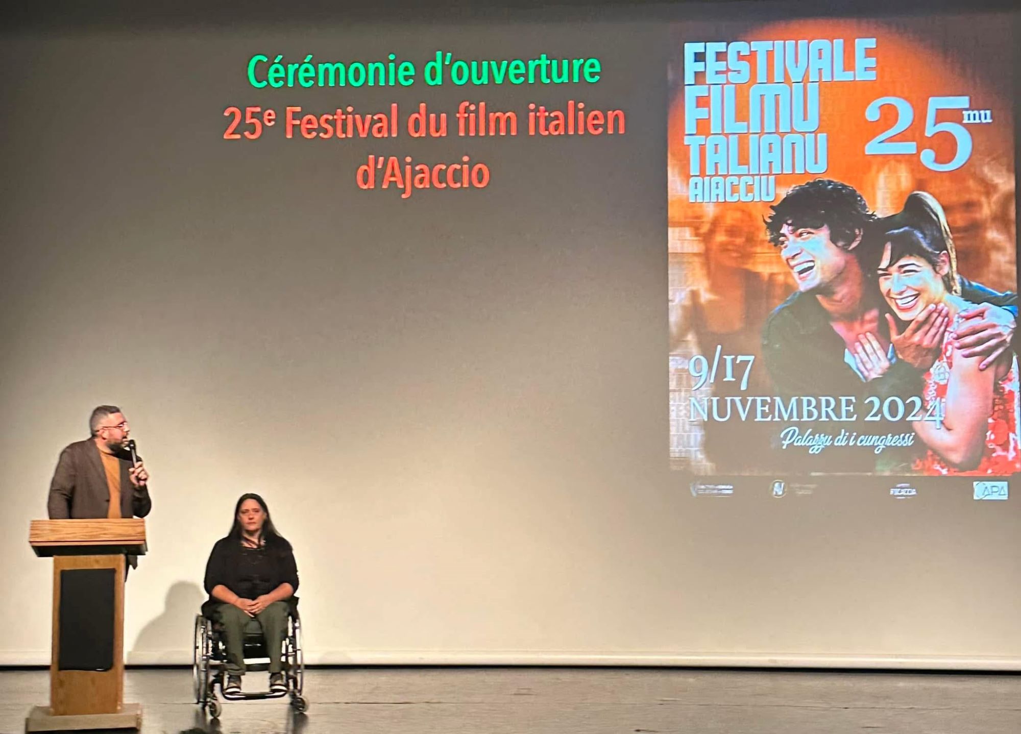 L'ouverture de la 25e édition du festival l'an dernier, édition anniversaire. Crédit photo : Festivale di u filmu talianu.