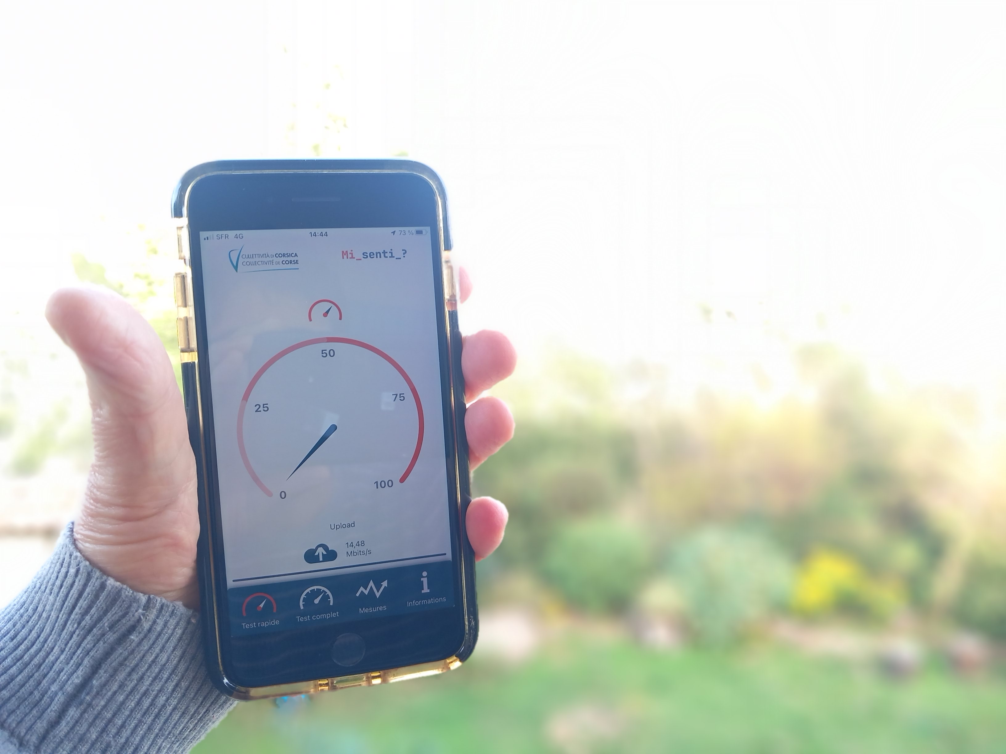 La Collectivité a développé l'application "Mi Senti ?" qui permet de mesurer l'état du réseau un peu partout en Corse.