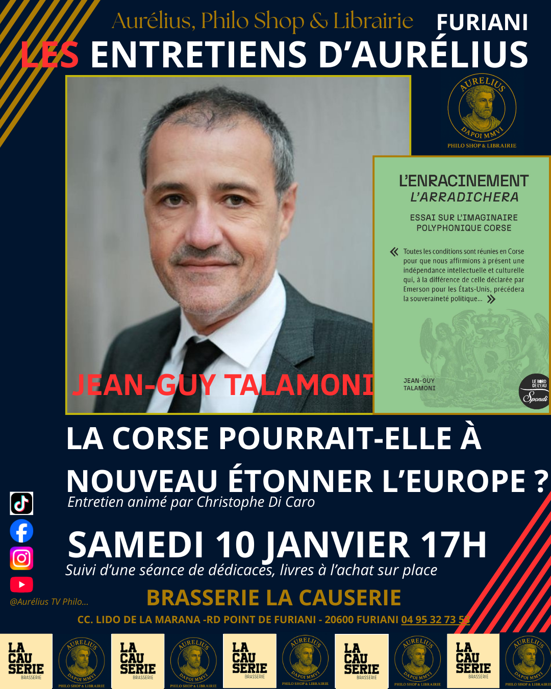 1er invité des "Entretiens d'Aurelius", le samedi 10 janvier 2026 : Jean-Guy Talamoni.