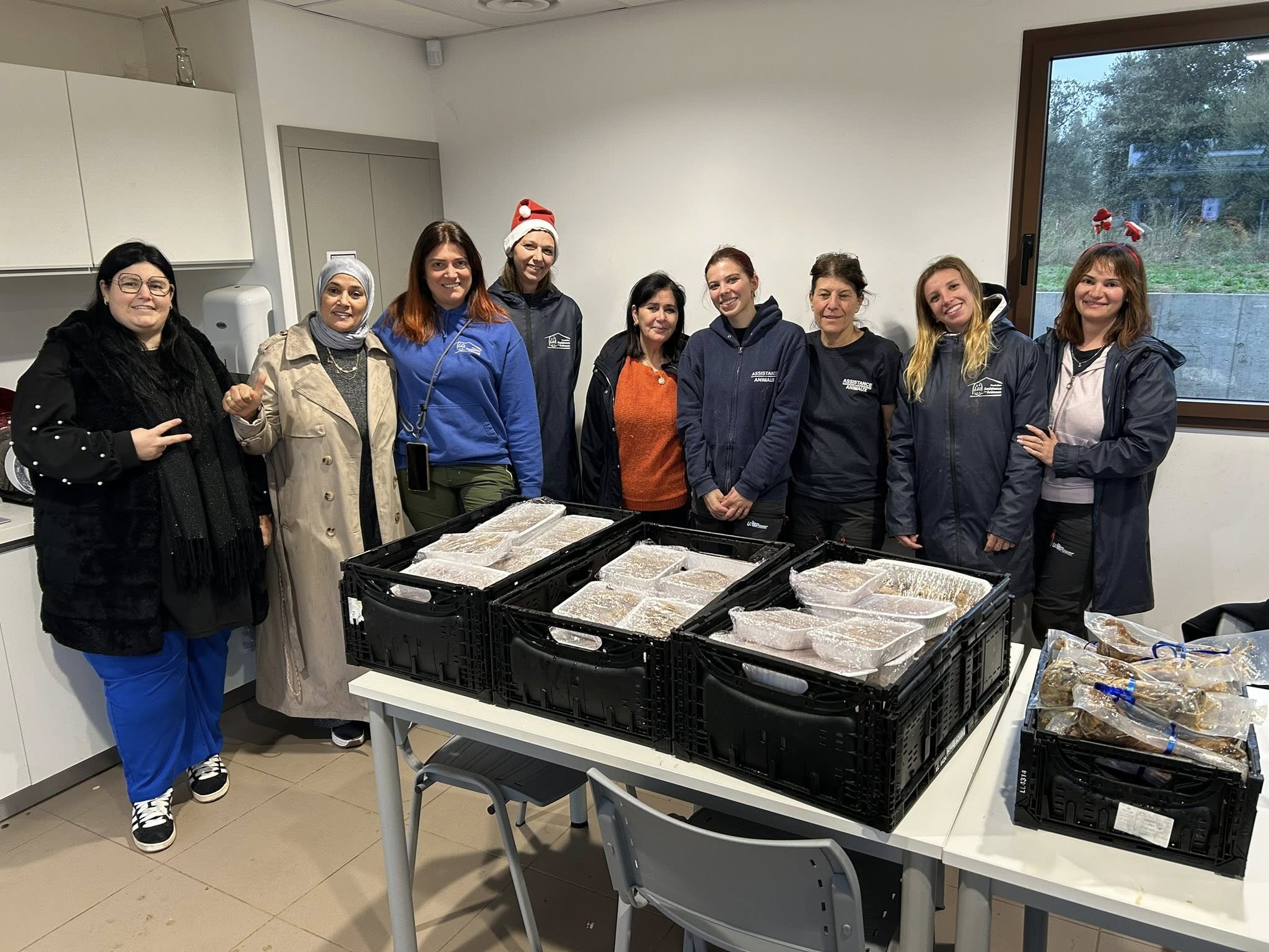 Les bénévoles de Femmes Méditerranéennes Unies et du refuge de Furiani ont gâté toutous et minous.