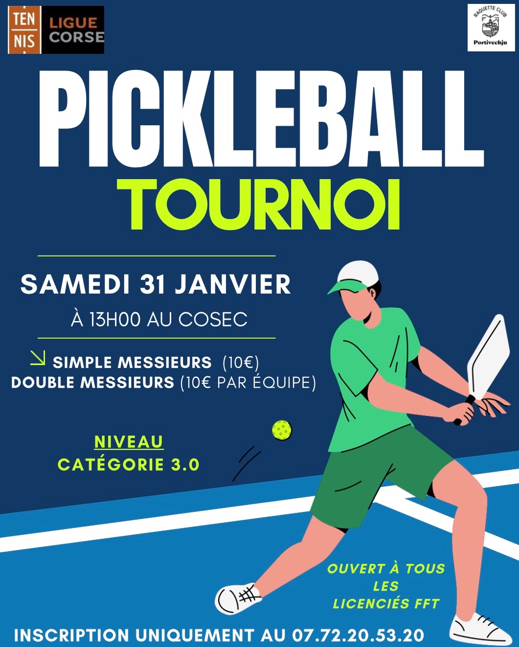 Portivechju- Le premier tournoi de Pickleball au Centru Spurtivu Claude Agostini
