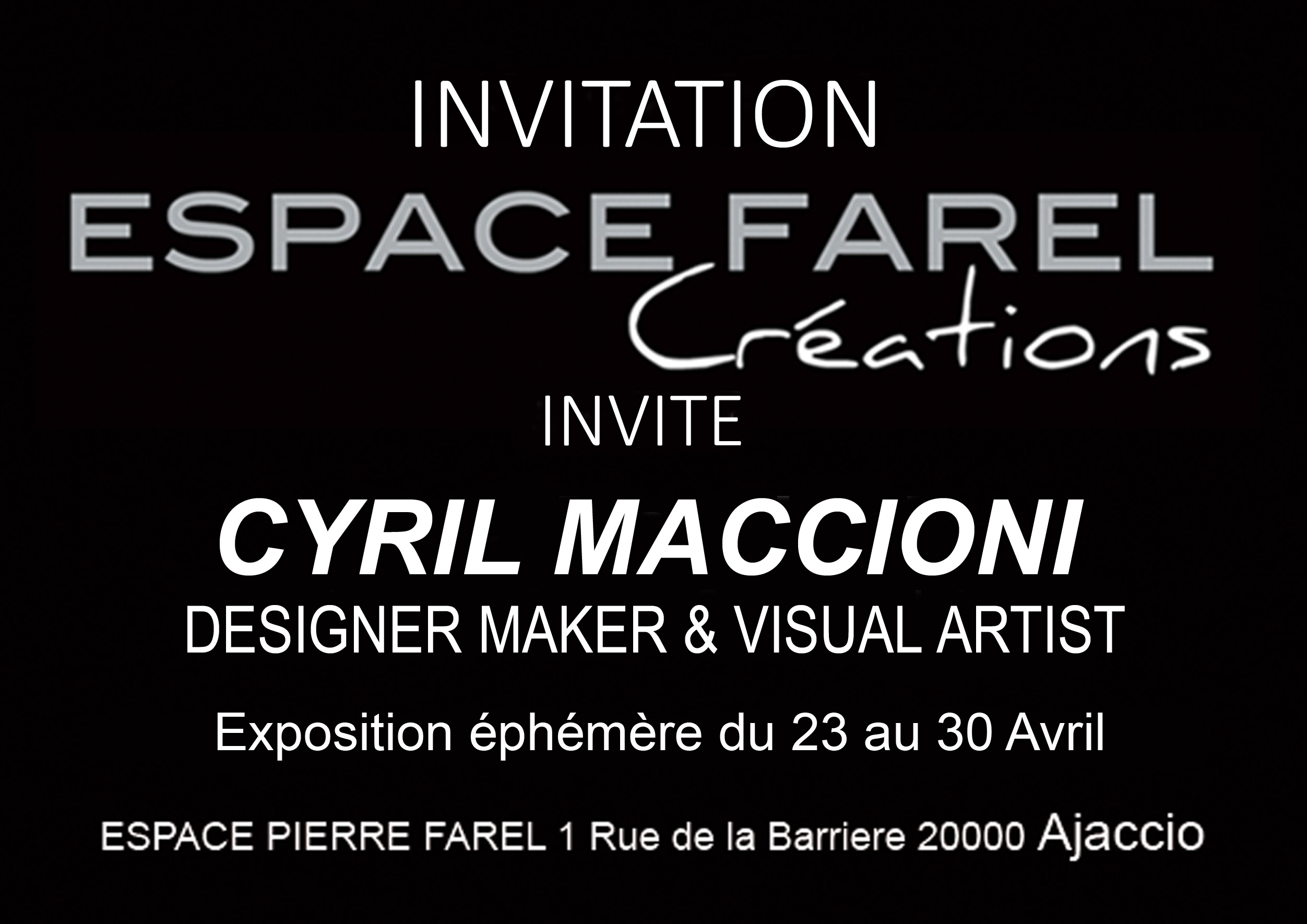 Ajaccio : Cyril Maccioni expose à l' Espace Farel