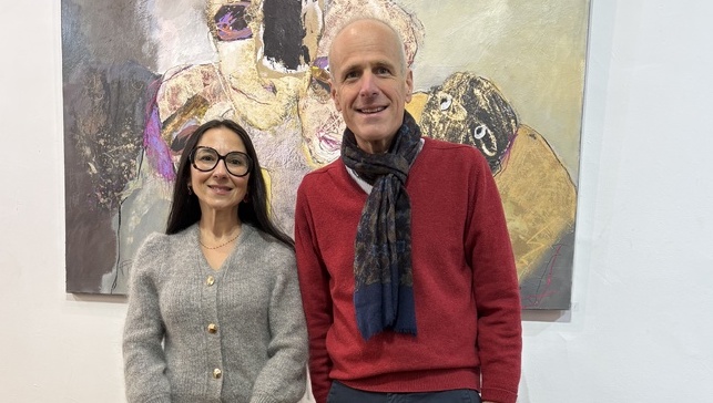 Marie-Alexandra Colombani, présidente de la Dante Alighieri à Bastia et David Brunat.