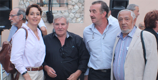 Anne Avenoso, François Dalcoletto, Joseph Gandolfi et Jean Grazi (à droite) qui avait été reçu avec le Comité par l'archiconfrérie Saint-Joseph de Bastia avant la Cunsulta des Corses de l'extérieur de Septembre dernier en Castagniccia