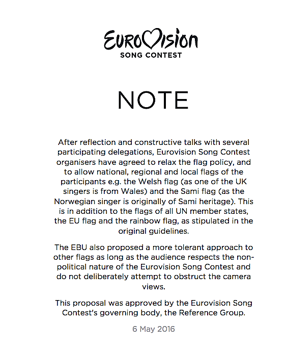 A Bandera et les drapeaux régionaux reviennent au concours de l'Eurovision