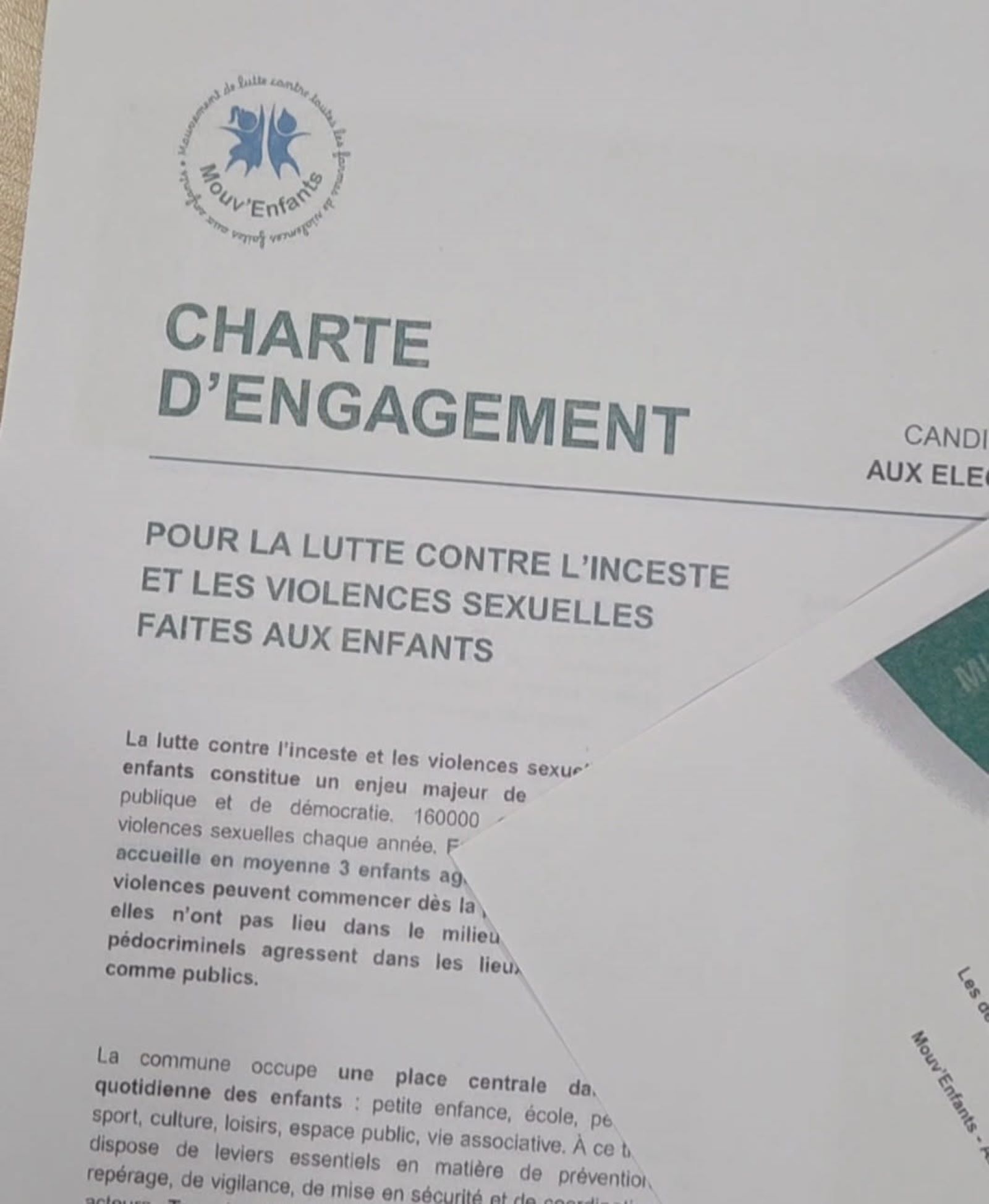 Lutte contre les violences sexuelles faites aux enfants : plusieurs candidats aux municipales en Corse ont signé la charte Mouv'Enfants