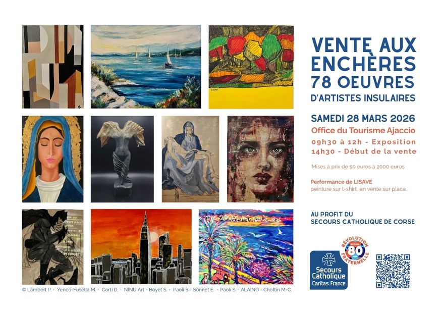 À Ajaccio, l’art se met aux enchères pour soutenir le Secours Catholique