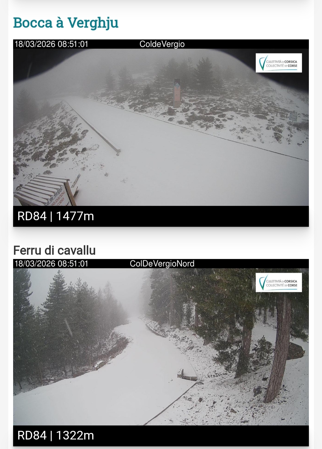 Mauvais temps : Retour de l’hiver pour quelques heures en Corse !