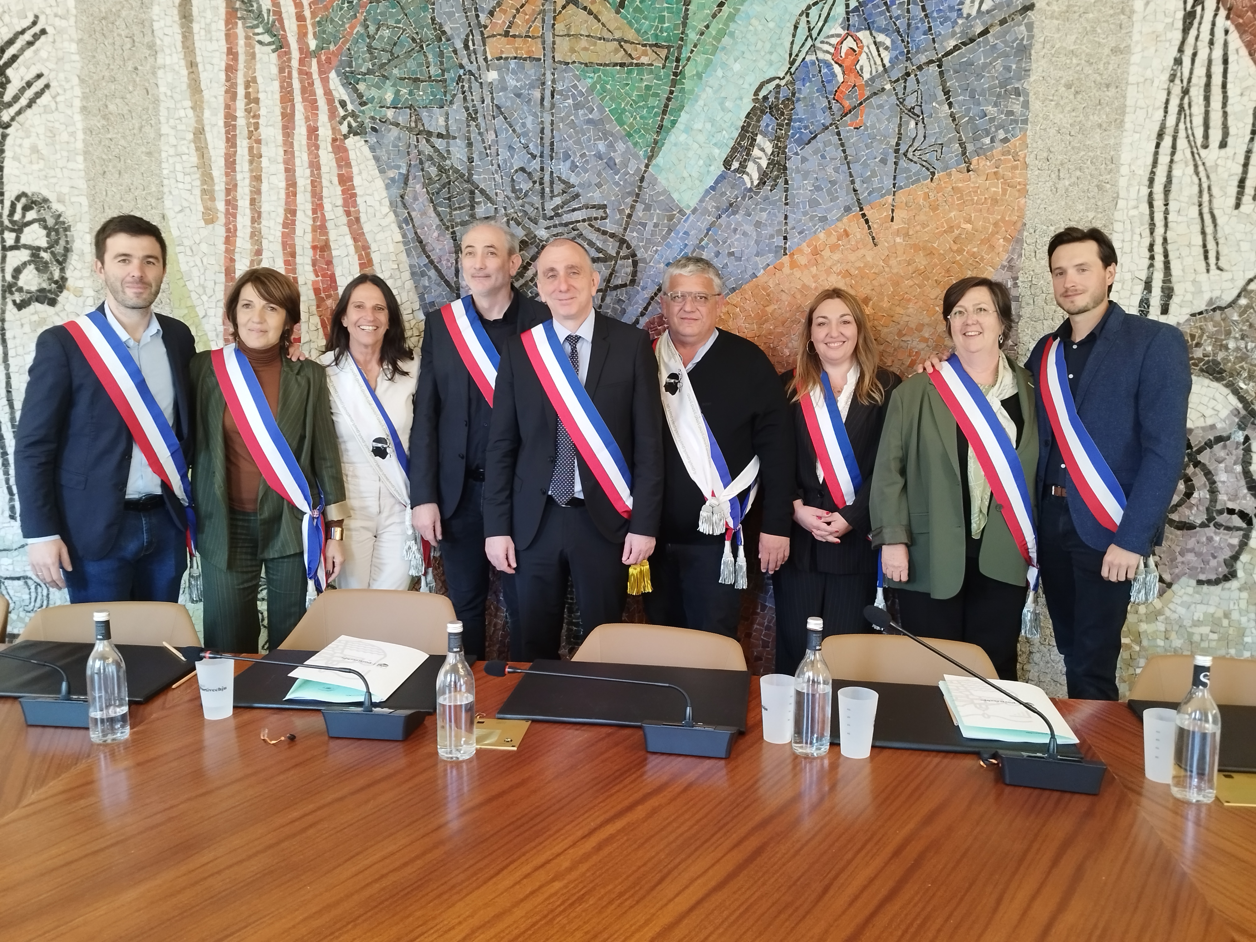 Jean-Christophe Angelini, entouré de ses adjoints (il manque Didier Lorenzini sur la photo).