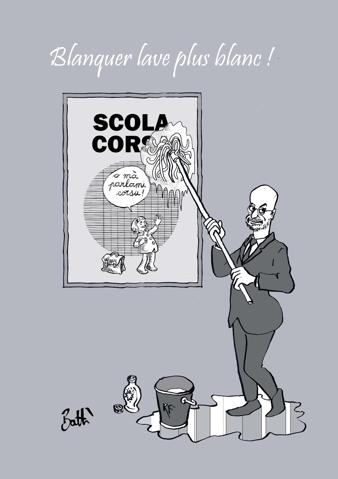 Le dessin de Battì : Blanquer lave plus blanc 