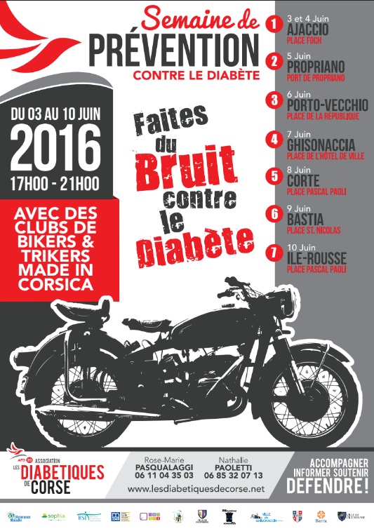 Les Diabétiques de Corse sur les routes de l'Île avec des clubs de Bikers & Trikers 