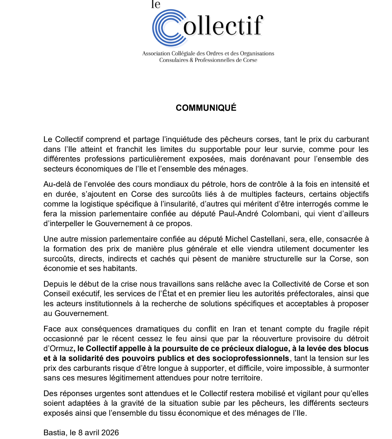 Carburants en Corse : le Collectif alerte sur une situation « insupportable » pour l’économie insulaire