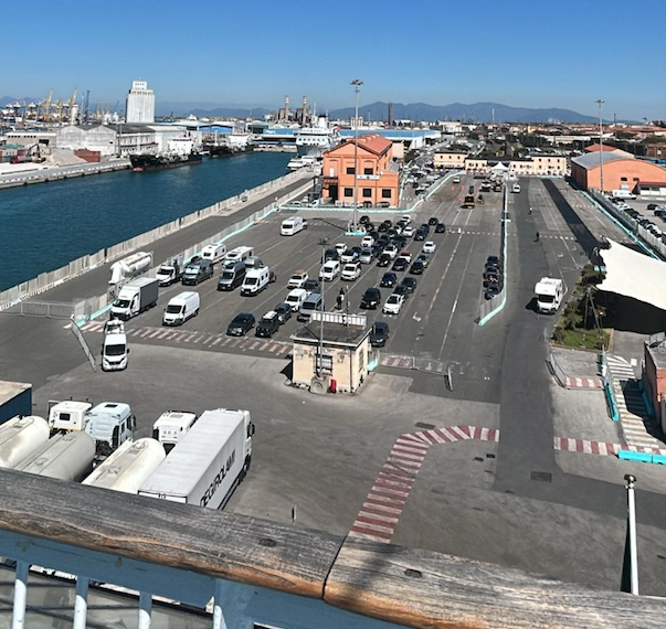 Les véhicules débarqués à Livourne