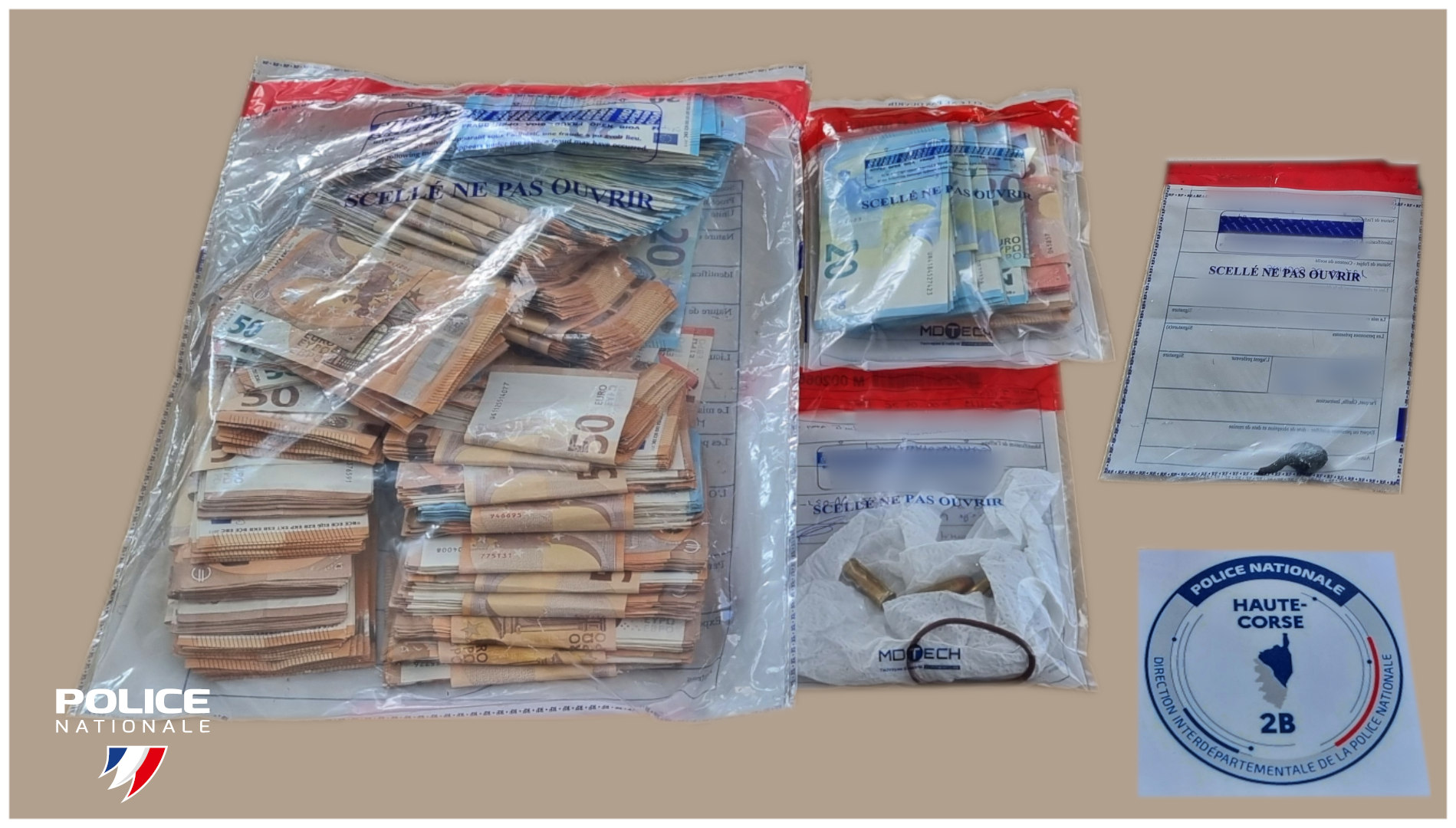 Téléphone au volant  à Bastia : un simple contrôle débouche sur une affaire de stupéfiants et 35 000 € en liquide