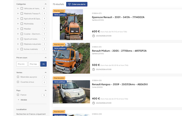 Des véhicules de la Collectivité de Corse aux enchères à partir de quelques centaines d’euros