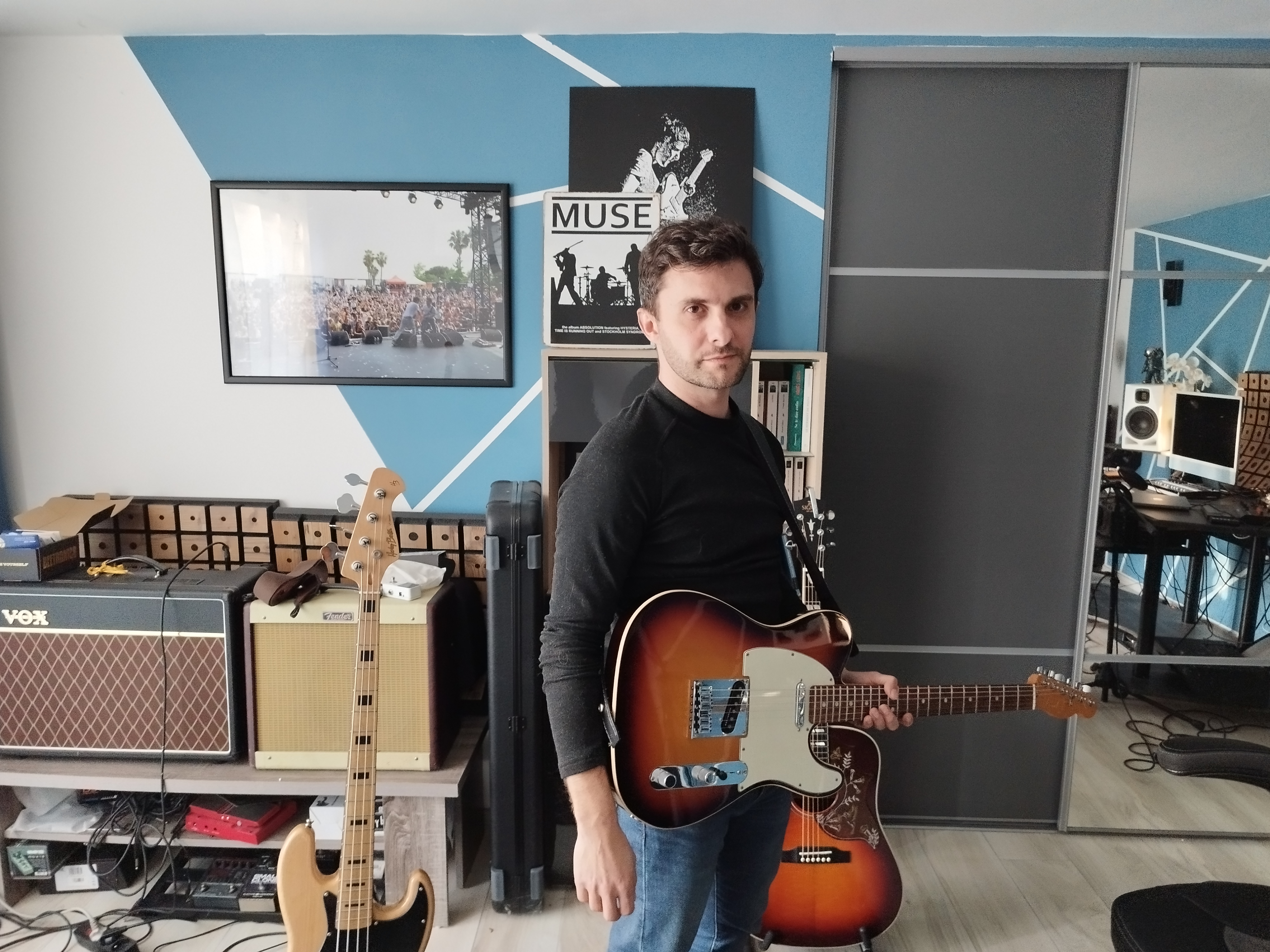 Matthew Piazza, ici dans son studio d'enregistrement à Conca.