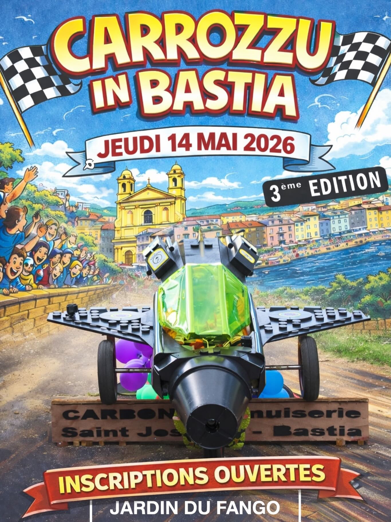 « A vos caisses, prêts, partez ! » : 3e course de caisses à savon au jardin du Fango à Bastia.