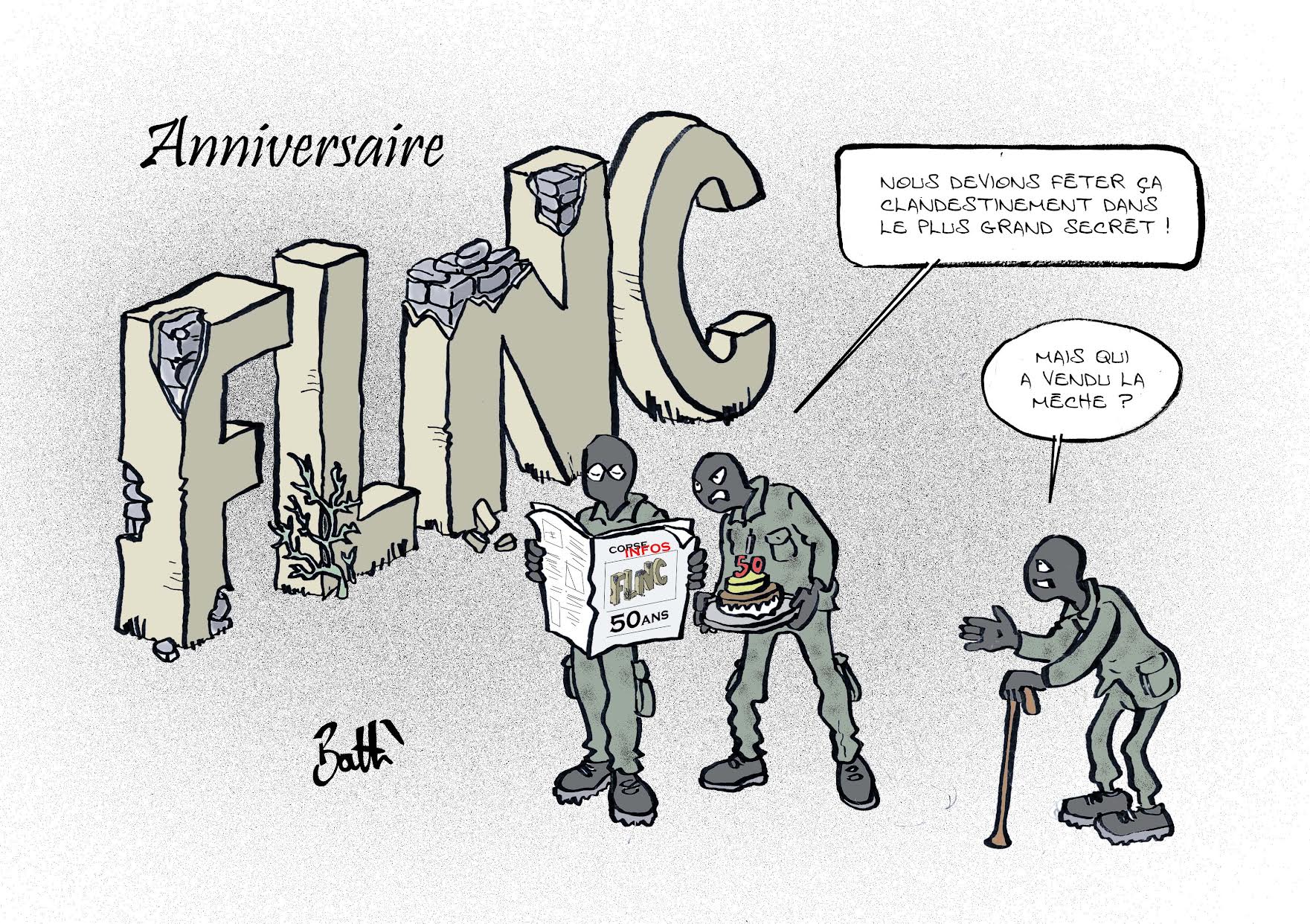 Le dessin de Battì : l'anniversaire de la création du FLNC
