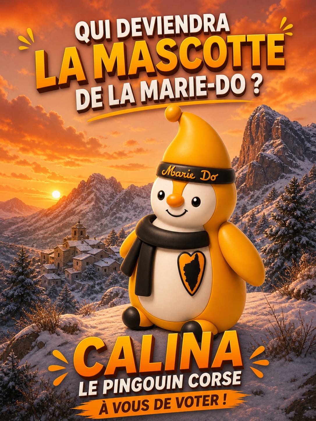 Pour voter pour Calina, la mascotte imaginée par le collège de Montesoro, envoyez MASCOTTE1 au 92030 (2 € + prix d'un SMS)