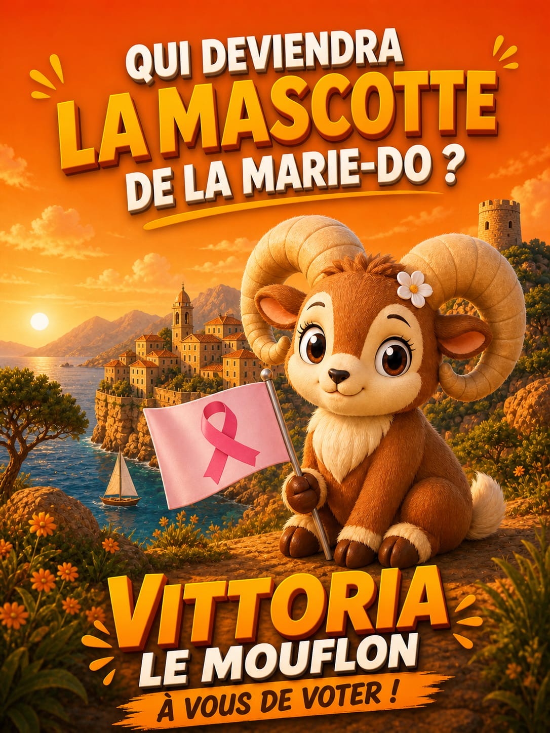 Pour voter pour Vittoria, la mascotte imaginée par le collège de Porto-Vecchio, envoyez MASCOTTE4 au 92030 (2 € + prix d'un SMS)
