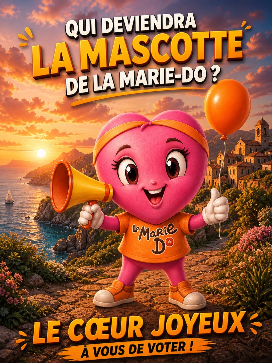 Pour voter pour le Coeur Joyeux, la mascotte imaginée par le collège Laetitia Bonaparte, envoyez MASCOTTE7 au 92030 (2 € + prix d'un SMS)