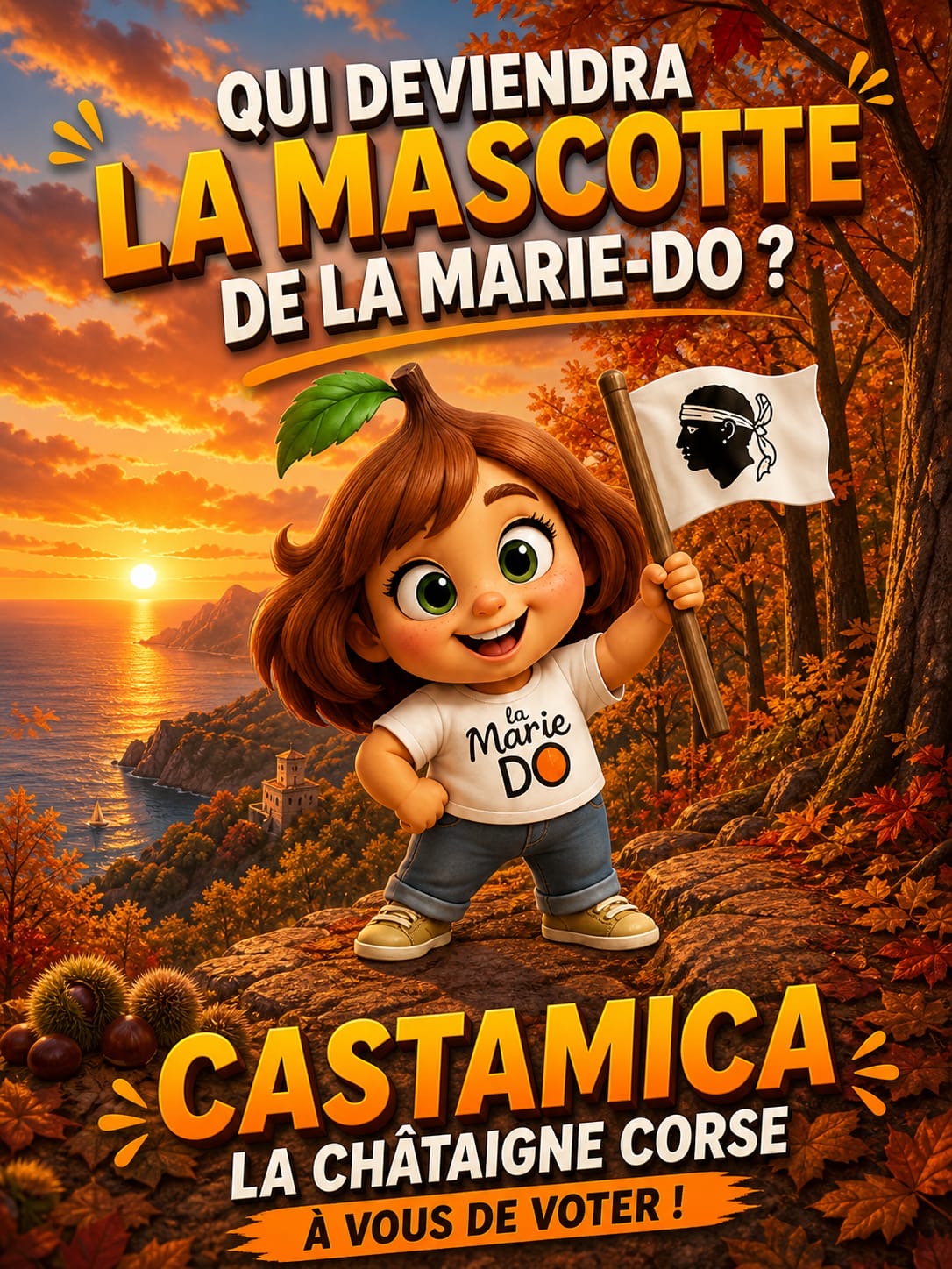 Pour voter pour Castamica, la mascotte imaginée par le collège de Corte, envoyez MASCOTTE8 au 92030 (2 € + prix d'un SMS)