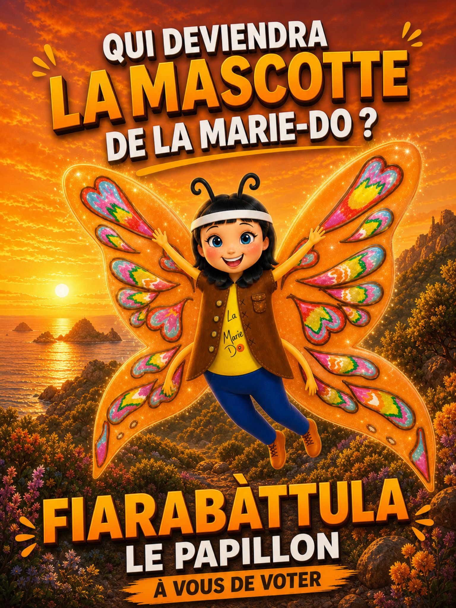 Pour voter pour Fiarabàttula, la mascotte imaginée par le collège de Corte, envoyez MASCOTTE9 au 92030 (2 € + prix d'un SMS)