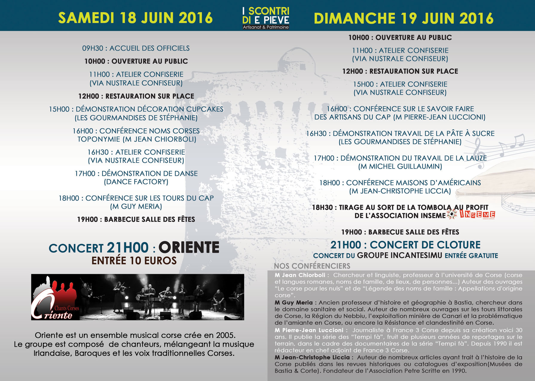 La Pieve di Lota raconte son histoire les 18 et 19 Juin