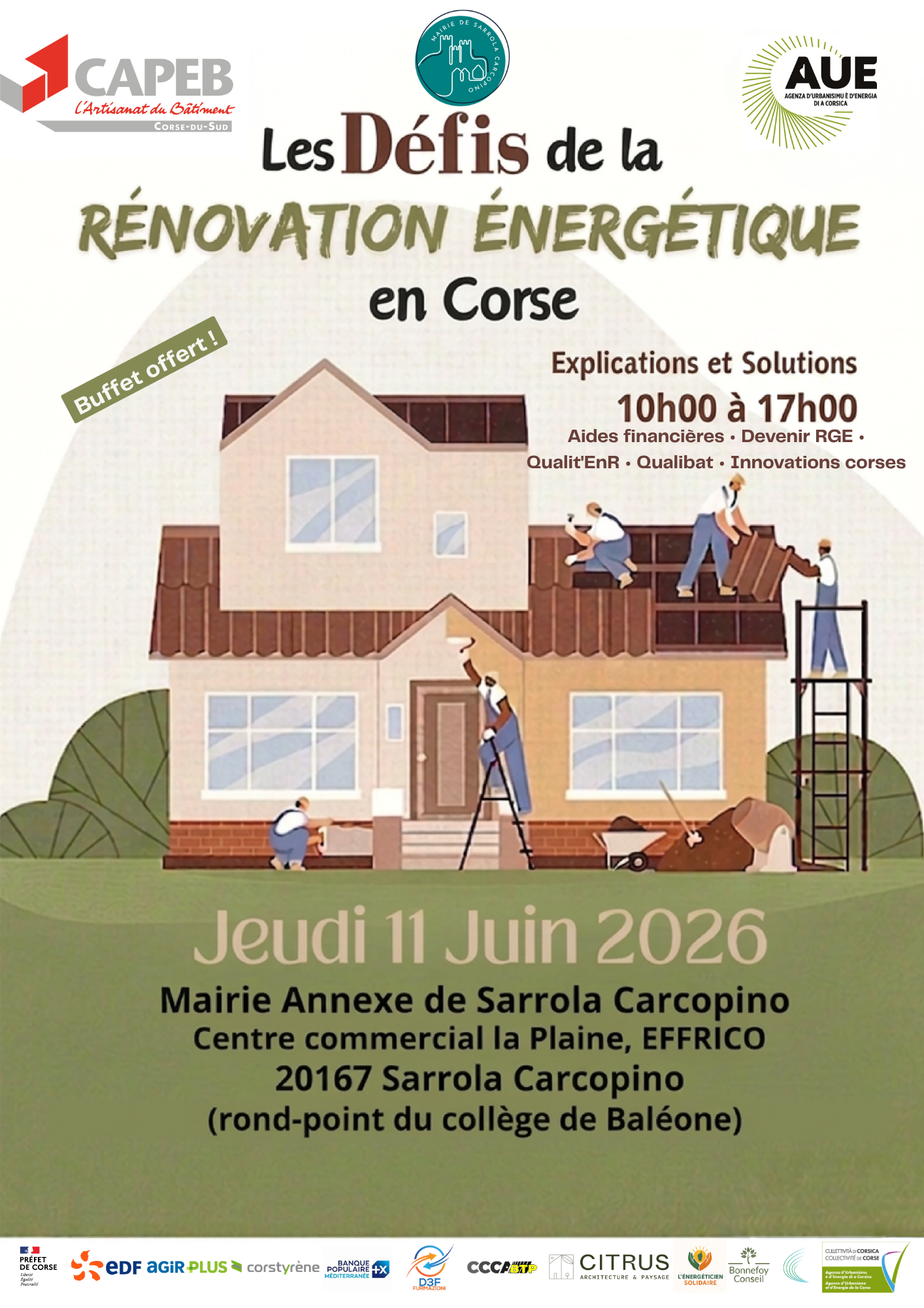 Rénovation énergétique : la CAPEB 2A organise une journée d'information ouverte à tous à Sarrola-Carcopino