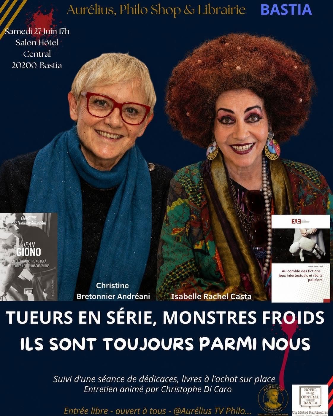 « Entretiens d’Aurelius » :Rendez-vous ce samedi 27 juin à 17h dans le salon de l’hôtel Central, rue Miot à Bastia.