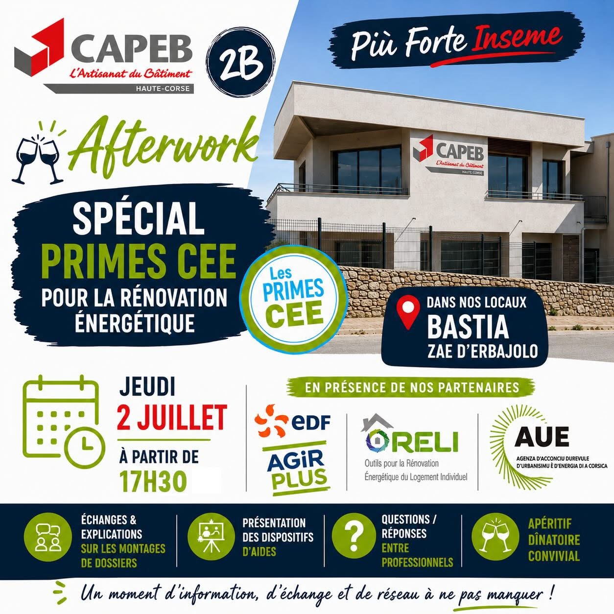 Rénovation énergétique : la CAPEB Haute-Corse organise un afterwork pour les artisans à Bastia