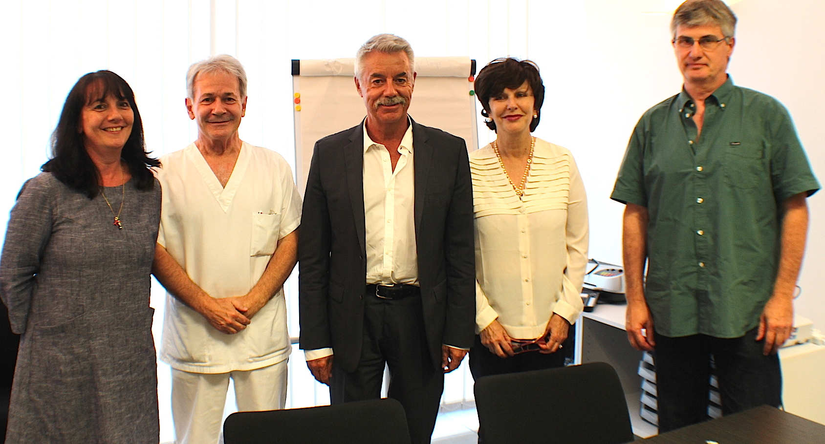 Catherine Langlade, le docteur Jacques Amadei, Pascal Forcioli, Marie-Pierre Steyer et le docteur Zonza : un projet médical partagé de territoire