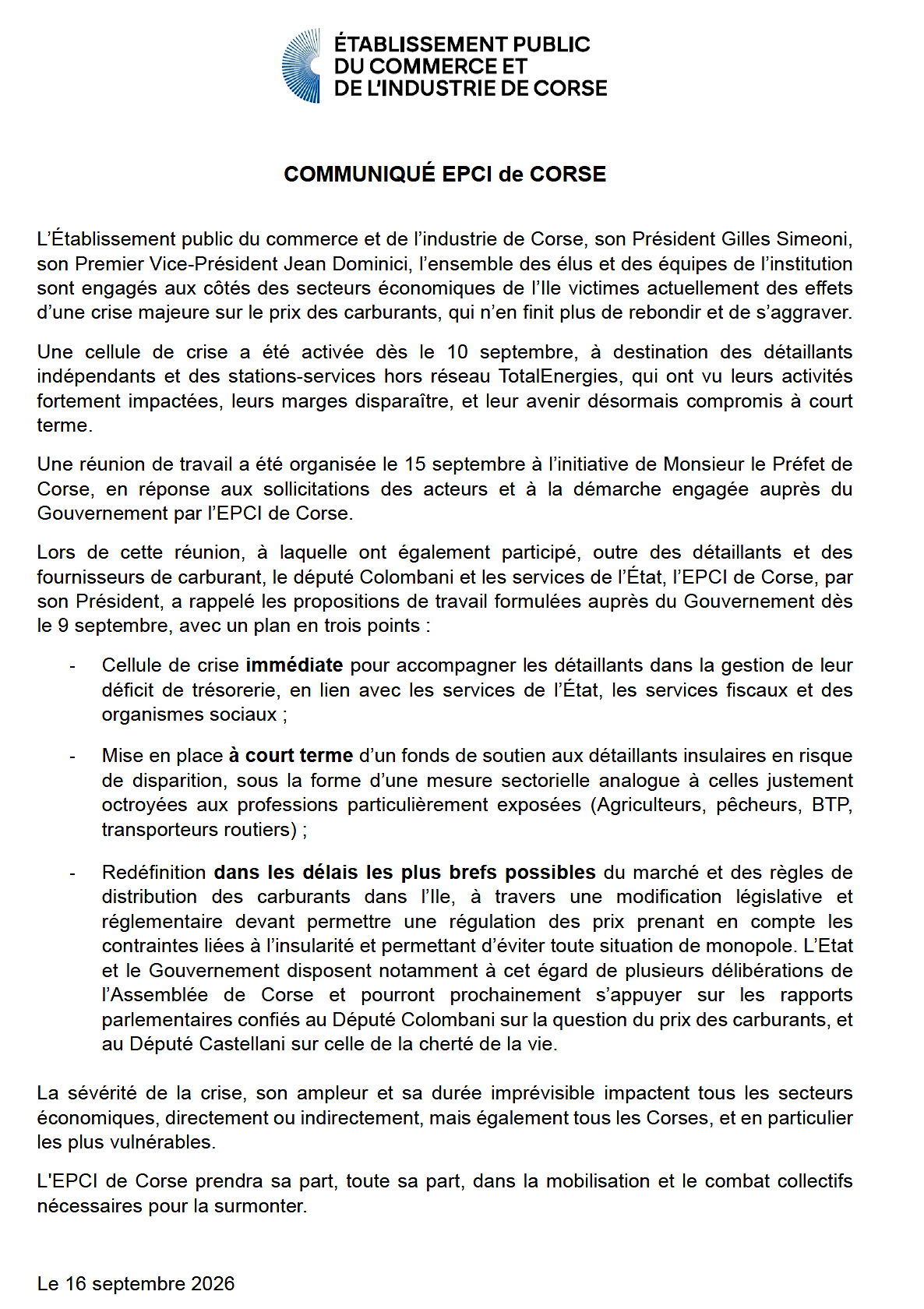 Crise des carburants en Corse : l’EPCI réclame un fonds de soutien pour les détaillants indépendants