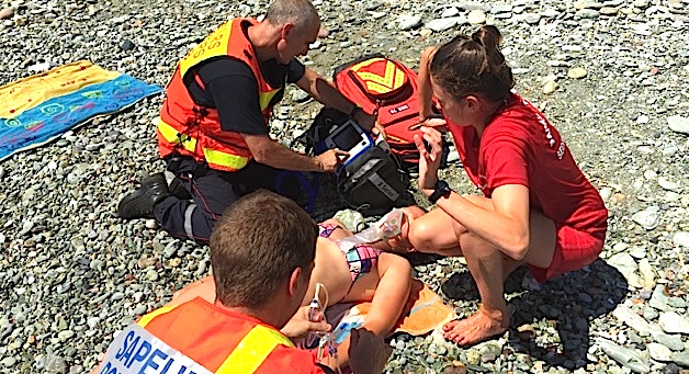 Les sauveteurs ont procédé à un exercice de simulation  dans le cadre du dispositif sécurité mis en place par le SDIS 2B pour la saison estivale