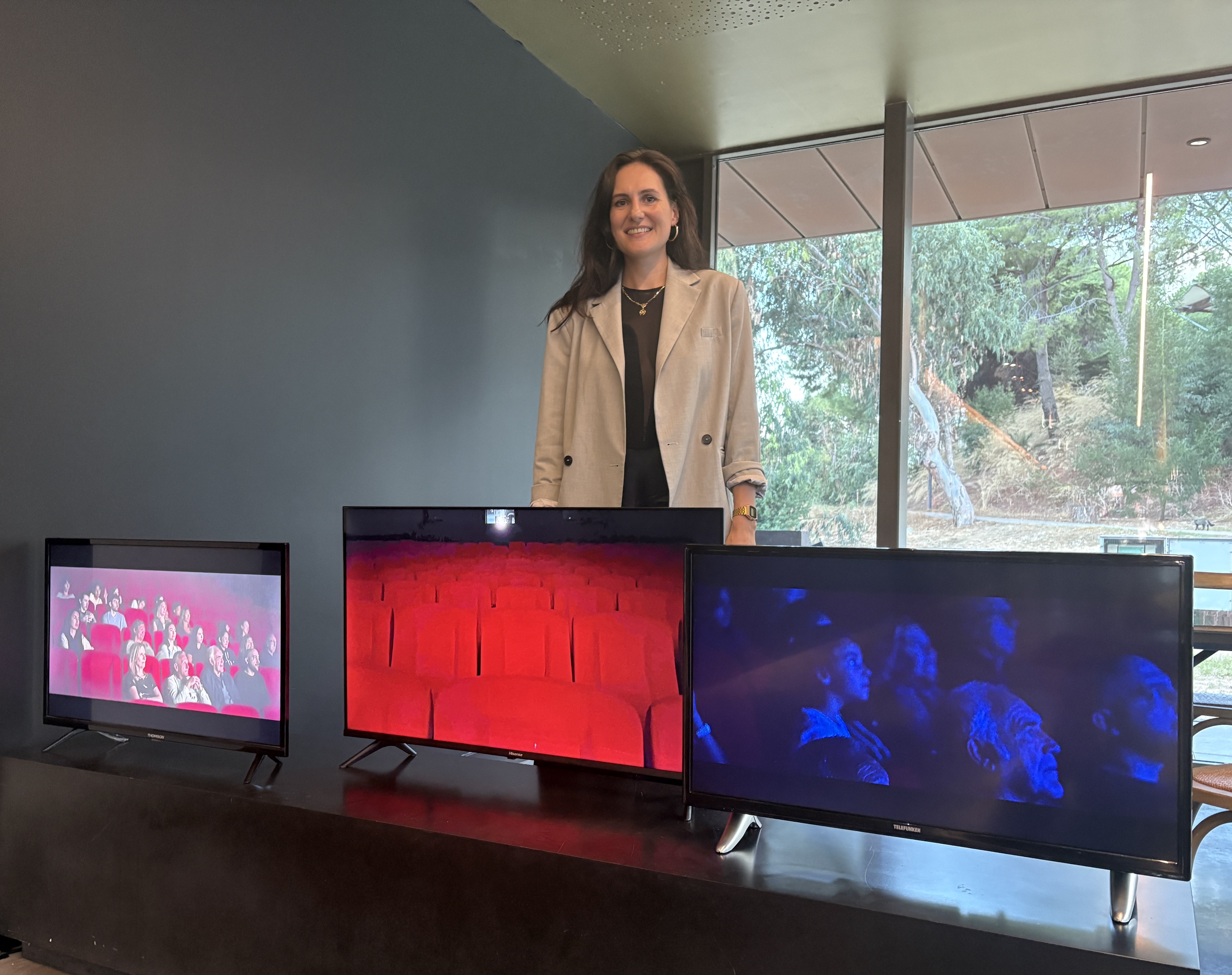 Au centre culturel l'Alb'Oru  Geneviève Dolovici présente une installation visuelle intitulée « Projet spectateurs ».