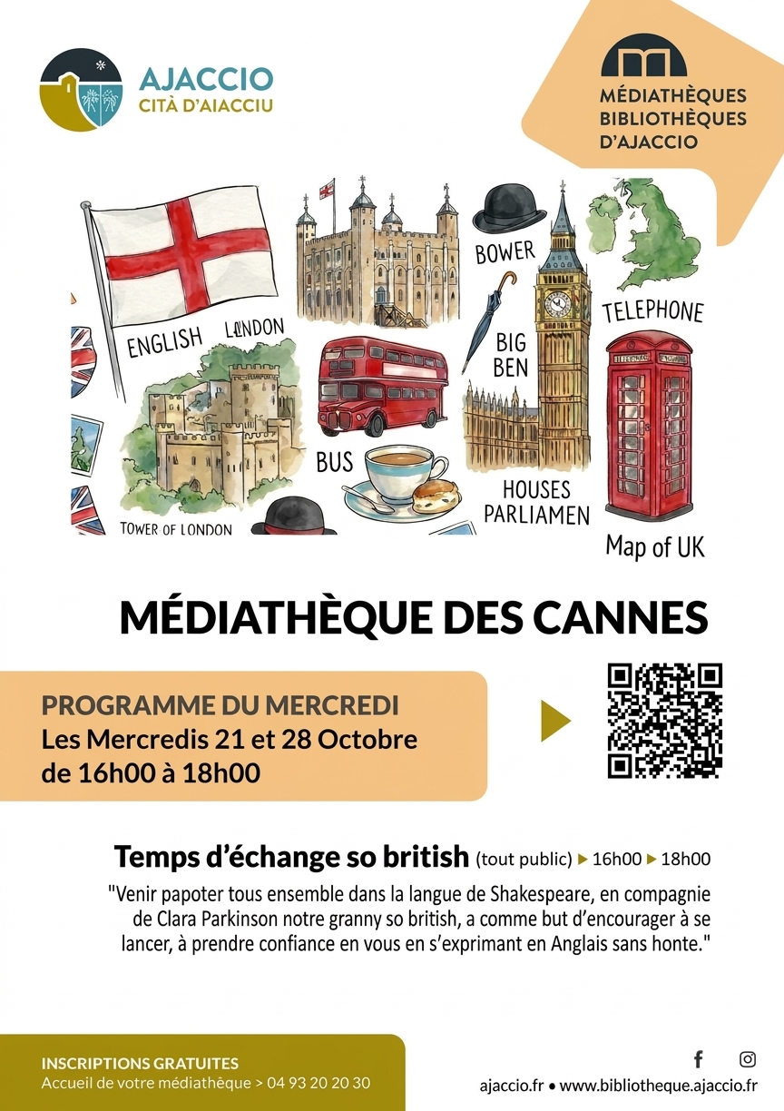 Ajaccio - Temps d’échange So British à la médiathèque des Cannes