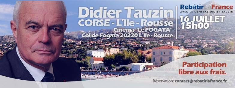 Le général Tauzin, candidat à la présidentielle, à Bastia et L'Ile-Rousse
