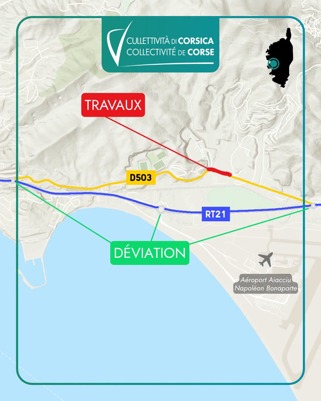 Ajaccio – La route du Vazzio fermée jusqu'à mercredi soir