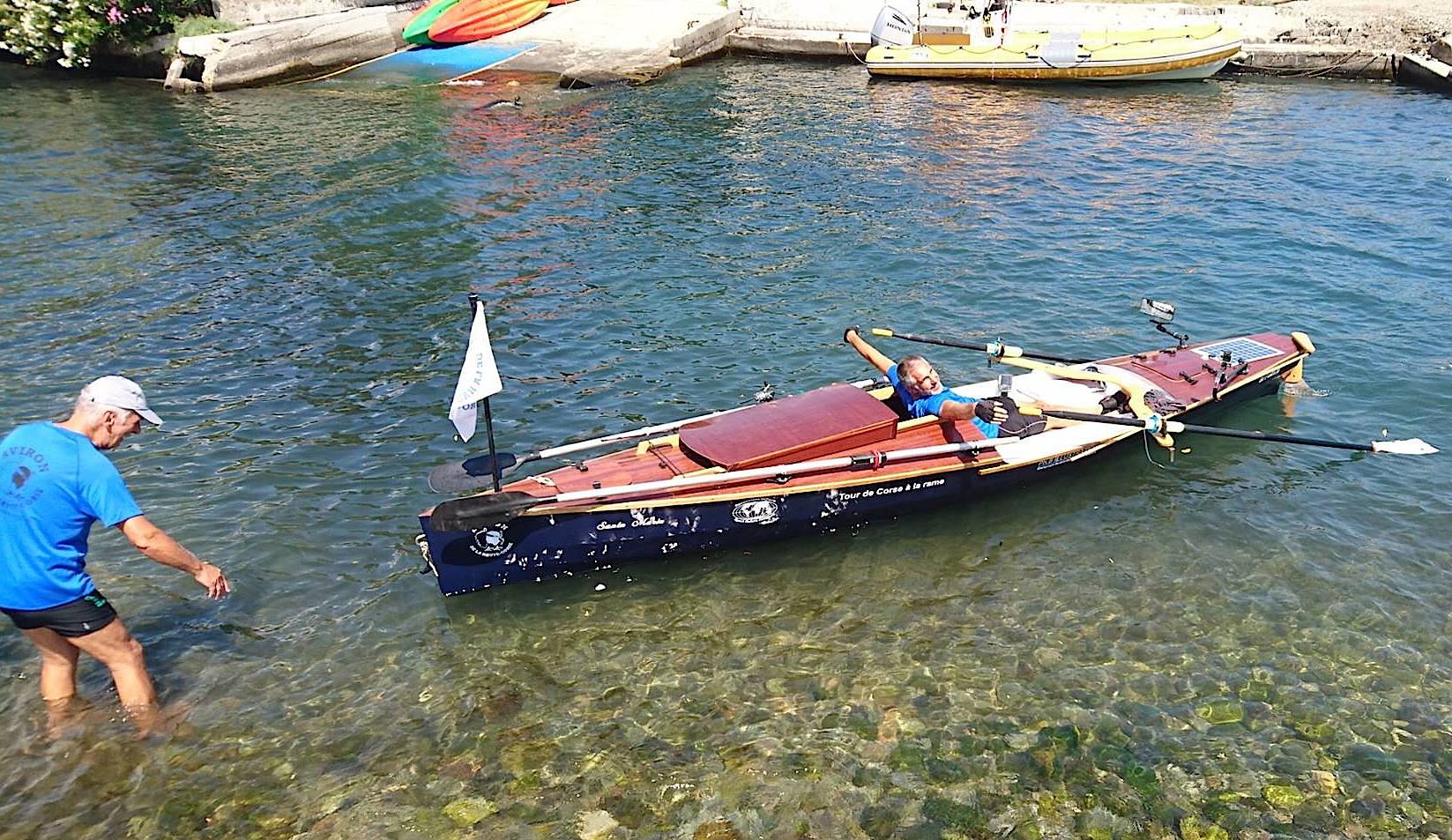 Dernier coup de rame pour Patrick Boni (Photos Patrick Boni et Aviron Haute-Corse)