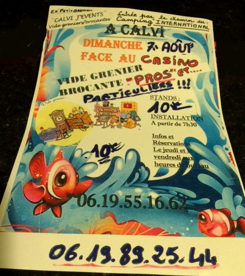 Vide grenier et Brocante le 7 août à Calvi
