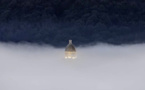 La photo du jour : le clocher de Sainte Lucie de Ville-de-Pietrabugno dans le brouillard 