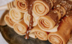 A table : crêpes goût vanille et rhum ambré avec #lapetitecuisinedemarie 